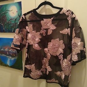 Mesmerize Sheer Flower Shirt